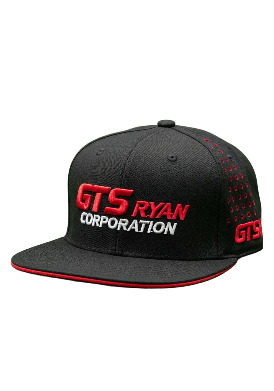 Black & Red “GTS” Flat-Brim Cap
