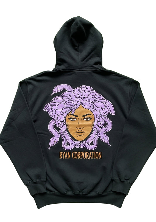 Medusa Back Print Hoodie –Black & Lavender by RYAN CORPORATION