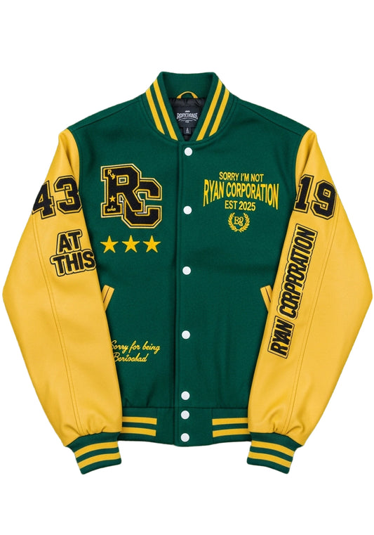 Forest Green & Yellow Not Good Enough Varsity Jacket