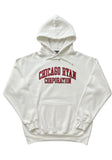 White Hoodie with Red "CHICAGO RYAN CORPORATION" Chest Print