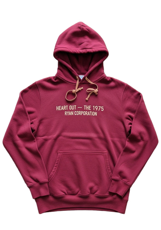 Maroon Hoodie with "HEART OUT THE 1975" Chest Print