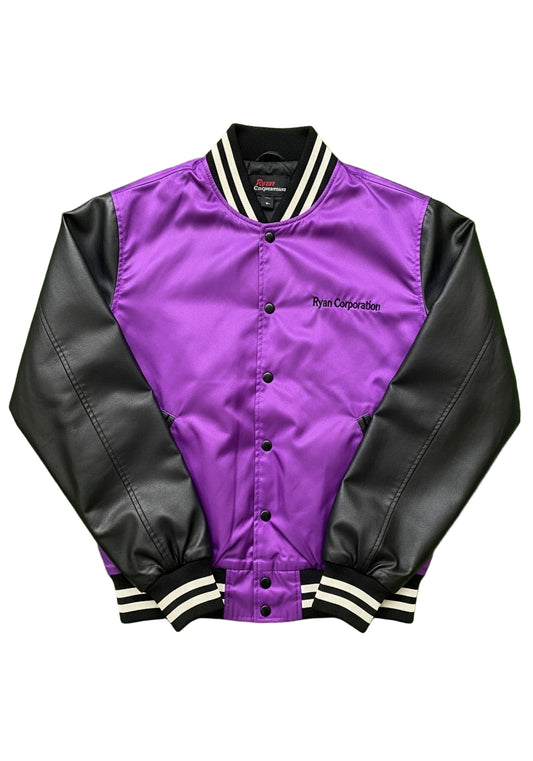 Purple &amp; Black Satin Varsity Jacket – Ryan Corporation