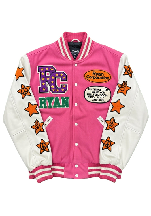 Pink & Cream “RC Peace” Letterman Jacket