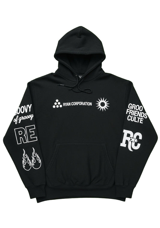 RYAN CORPORATION Black Graphic Hoodie