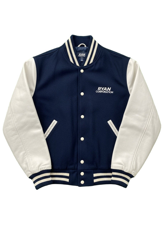 Navy & Cream Varsity Jacket  Ryan Corporation