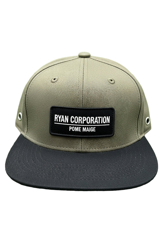 Ryan Corporation Olive & Black Flat Brimmed Cap
