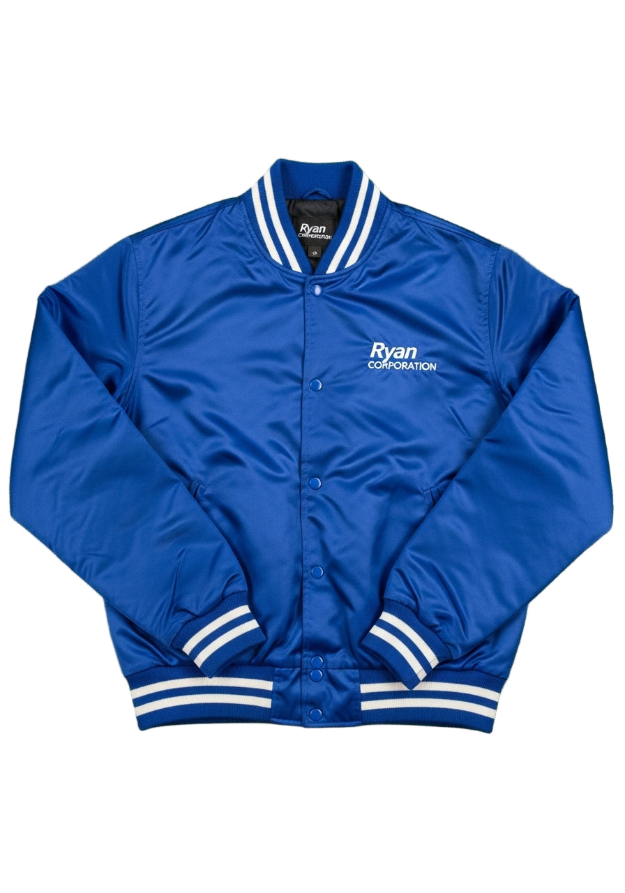 Royal Blue Satin Varsity Jacket – Ryan Corporation