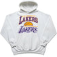 White Lakers Hoodie with Bold Chest Graphic & Motion Effect