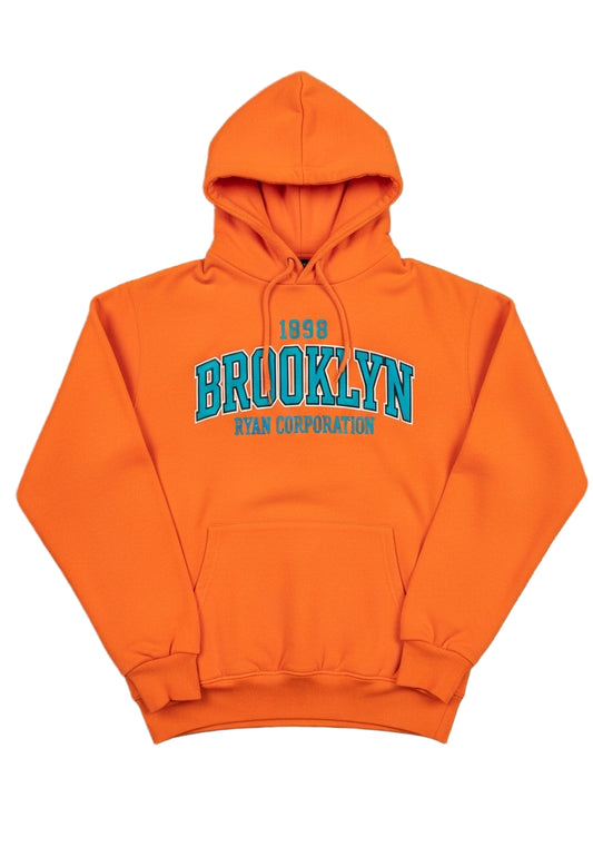 BROOKLYN 1898 Hoodie Orange &amp; Teal by RYAN CORPORATION