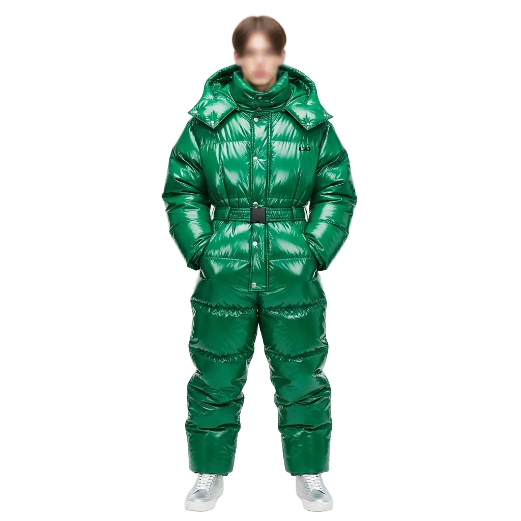 Emerald Green Puffer Snowsuit Winter Jumpsuit