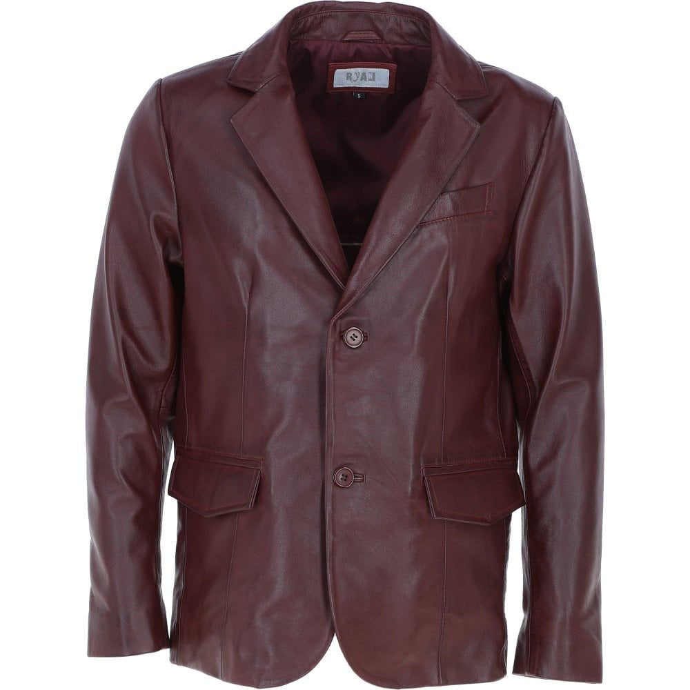 Men’s Classic Rust Leather Blazer Premium Tailored Style