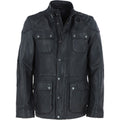 Men’s Safari Style Leather Jacket Black