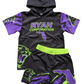 Ryan Corporation Panther Print Hooded T-Shirt & Shorts Set