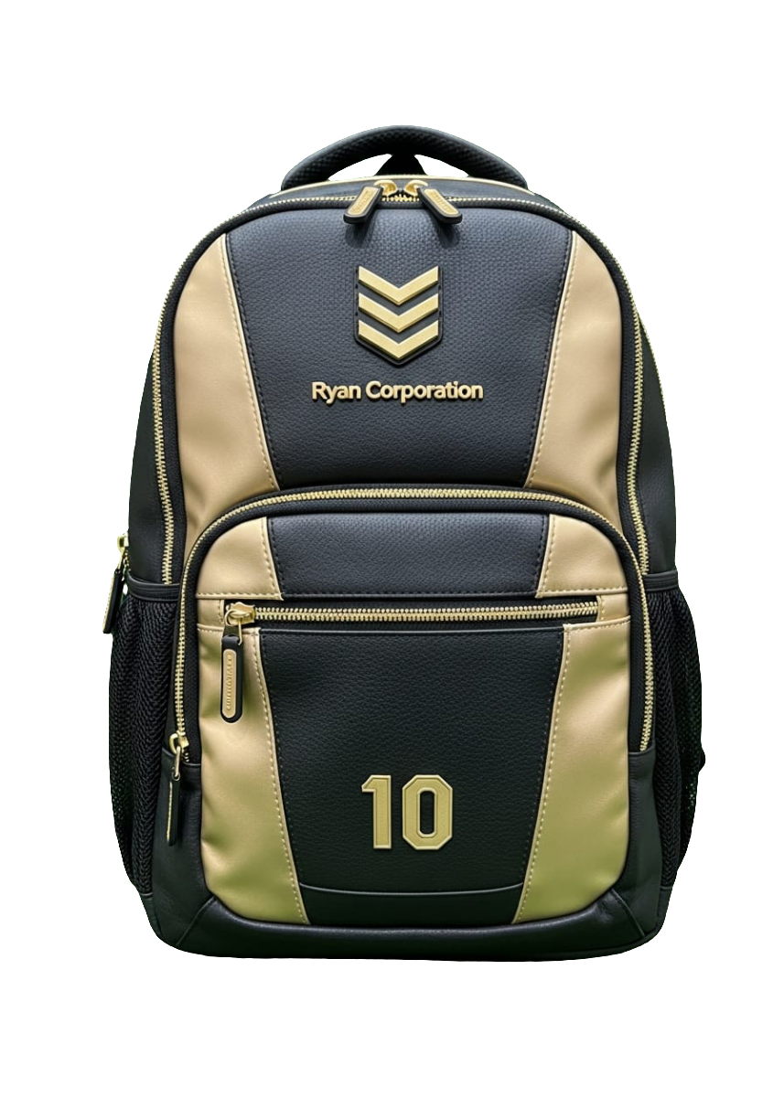 Black & Gold Backpack with Ryan Corporation Logo