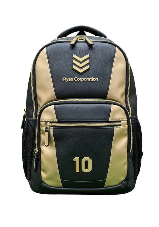Black & Gold Backpack with Ryan Corporation Logo