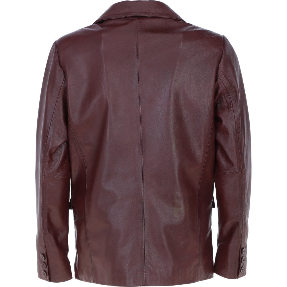 Men’s Classic Rust Leather Blazer Premium Tailored Style
