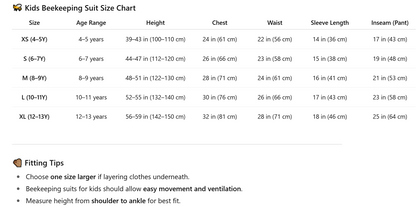 Children’s White Beekeeping Suit with Detachable Hood Safe, Breathable & Comfortable