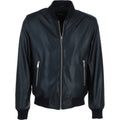 Bomber Jacket Black  Infinity Bomber 100% Genuine Leather, Regular Fit