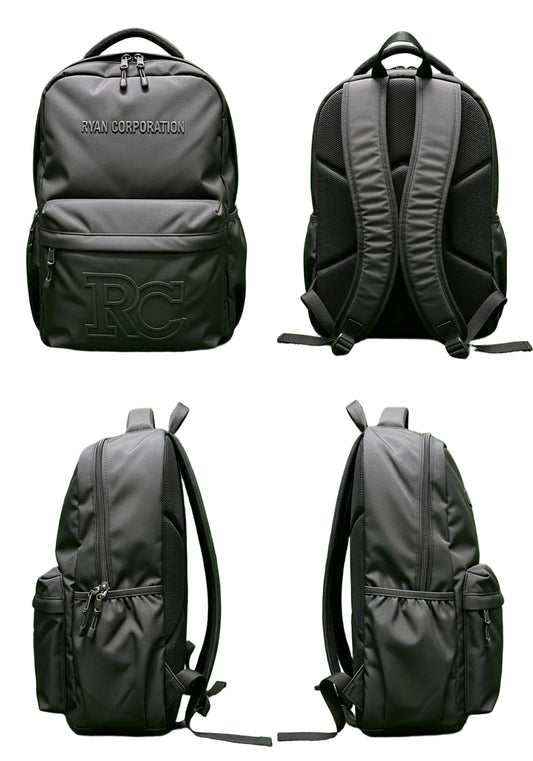 Black Backpack with Embossed