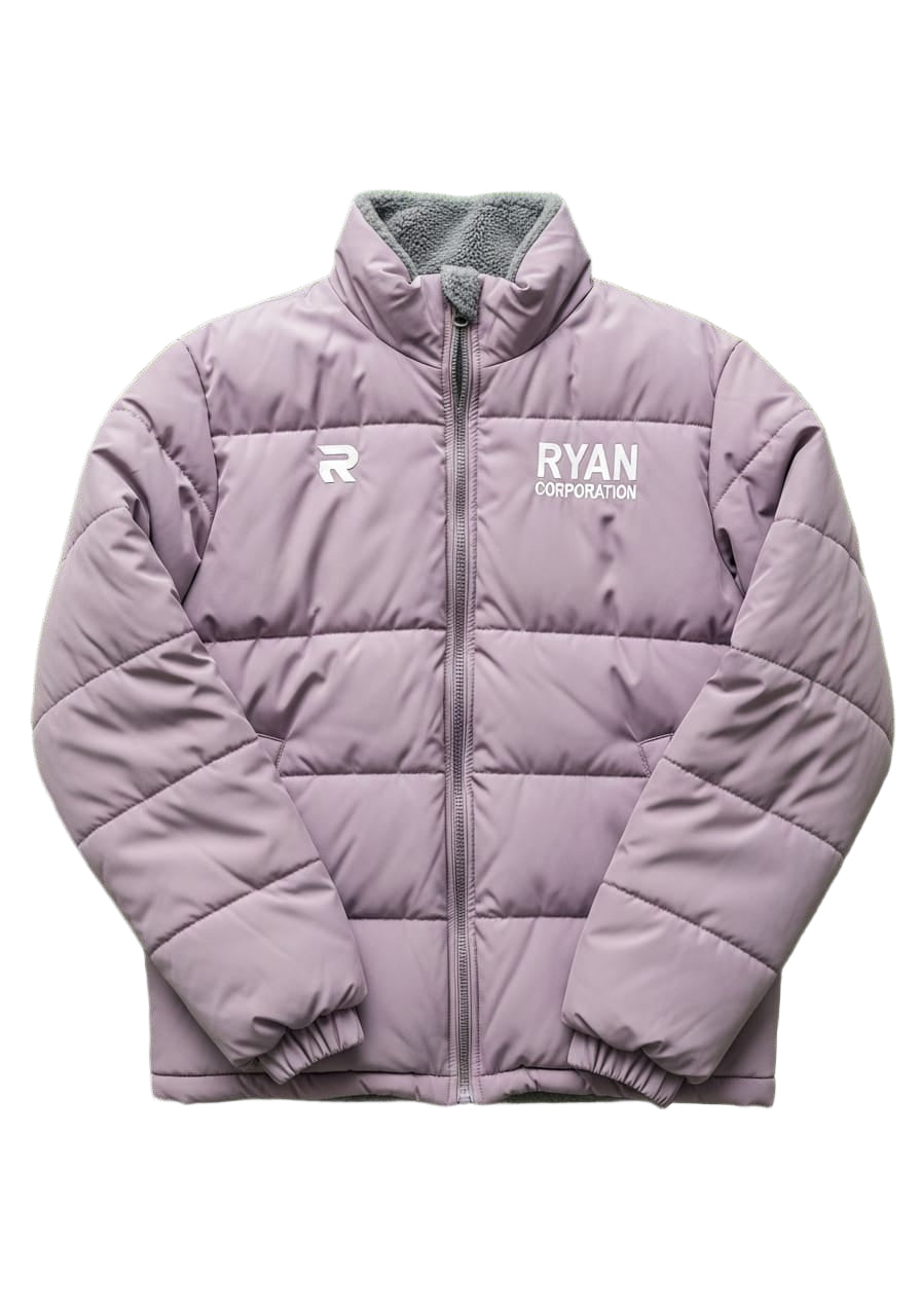 Light Purple Puffer Jacket with Furry Lining