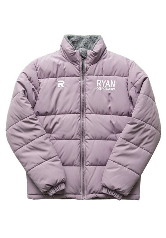 Light Purple Puffer Jacket with Furry Lining