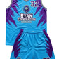Ryan Corporation Mighty Basketball Uniform  Light Blue & Purple