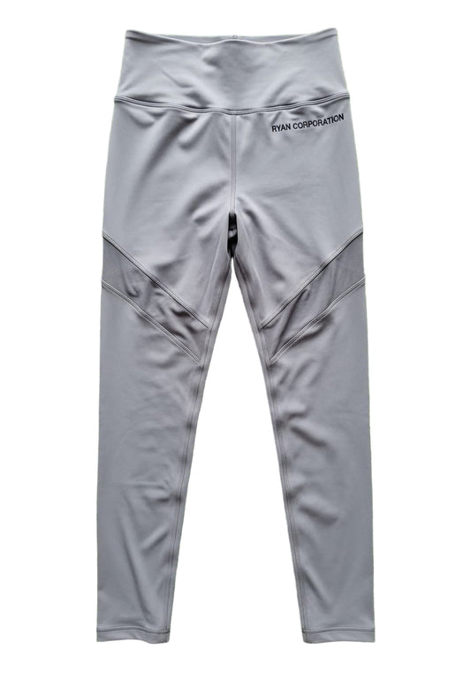 Gray High Waist Leggings with Mesh Side Panels