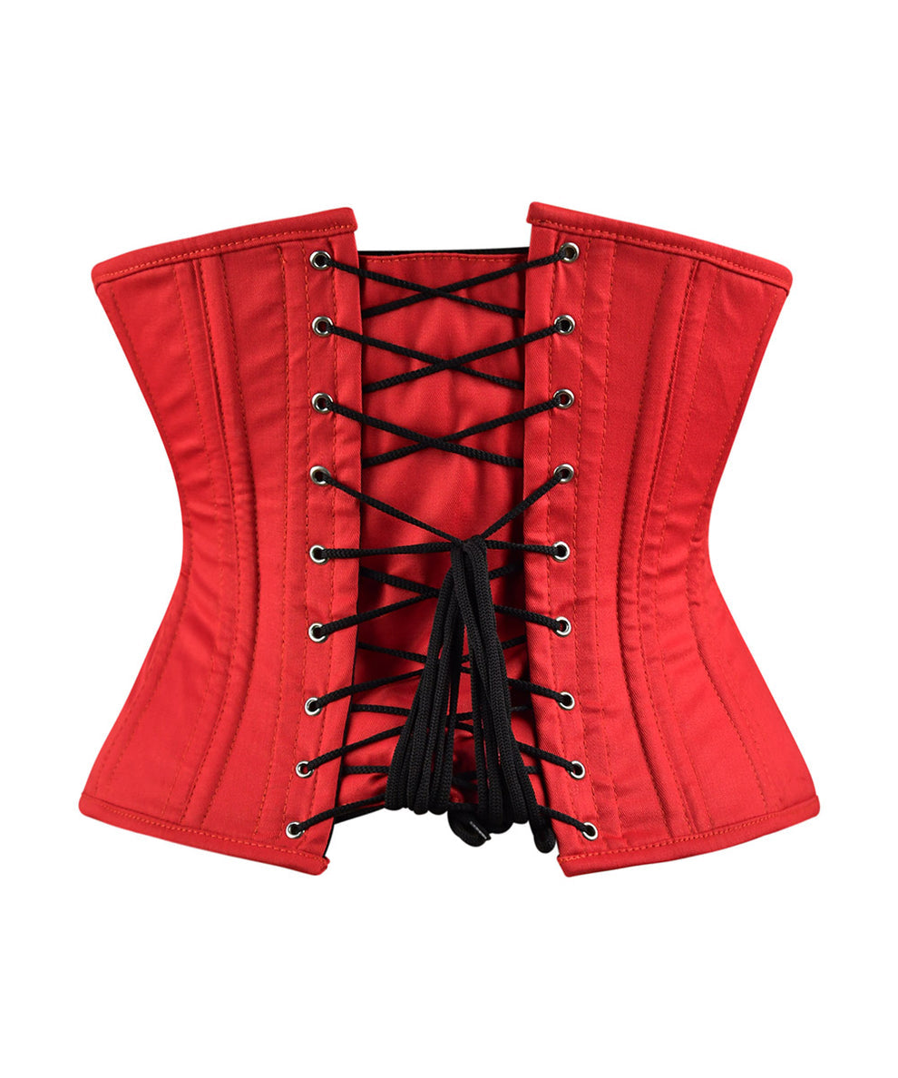 Steel Boned Cotton Corset  Handmade Waist Shaper for Women