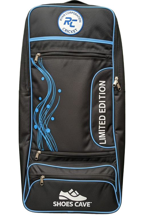 Black Cricket Kit Bag with Light Blue Accents Limited Edition