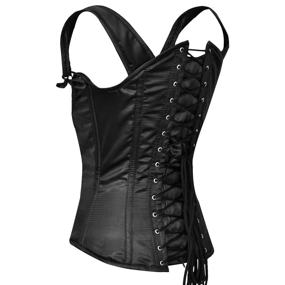 Handmade Satin Underbust Corset  Elegant Waist Trainer with Gothic Touch