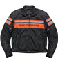 Black Mesh Motorcycle Jacket with Orange & Gray Accents