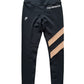 Black High-Waist Leggings with Crisscross Mesh Panels