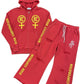 Red Ryan Corporation Hoodie & Sweatpants Set with Yellow