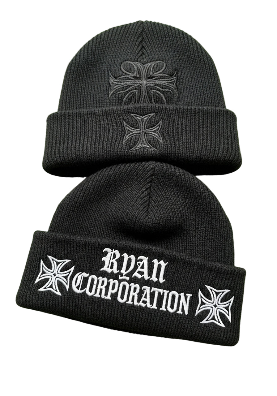 Ryan Corporation Black Dual-Design Beanies
