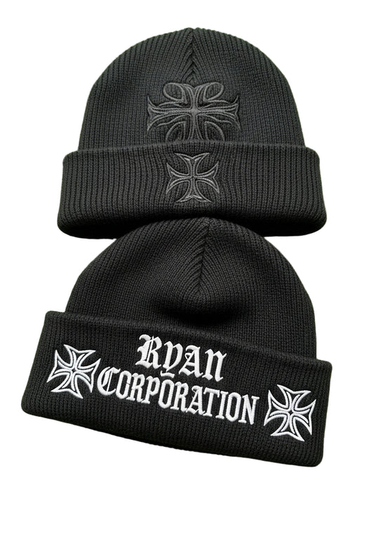 Ryan Corporation Black Dual-Design Beanies