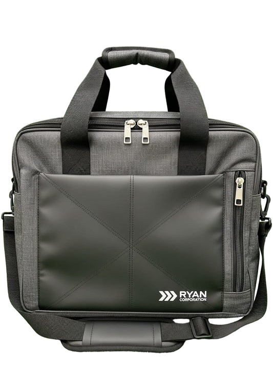 Dark Gray Duffel Bag with Black Accents & White Ryan Corporation