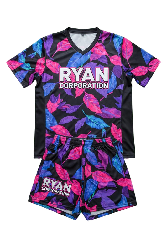 Tribesmen Macau Ryan Corporation Black Leaf Print Uniform