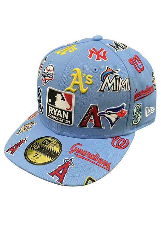 MLB All Teams Patch Cap  Light Blue Fitted by New Era