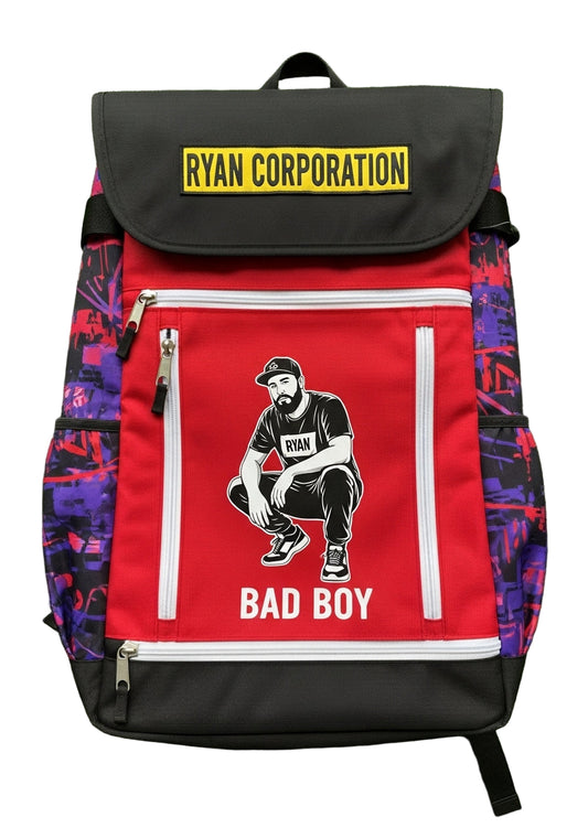 Ryan Corporation Red & Black Graphic Backpack