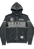 Ryan Corporation Black Rhinestone Zip Up Hoodie