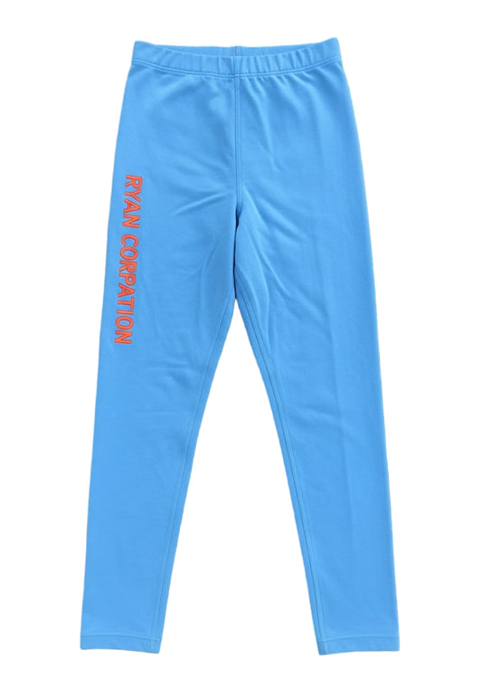 Light Blue Athletic Pants with Vertical Branding
