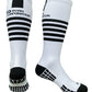 White Knee-High Athletic Socks with Black Accents