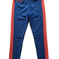 Dark Blue Leggings with Rust-Colored Side Stripe