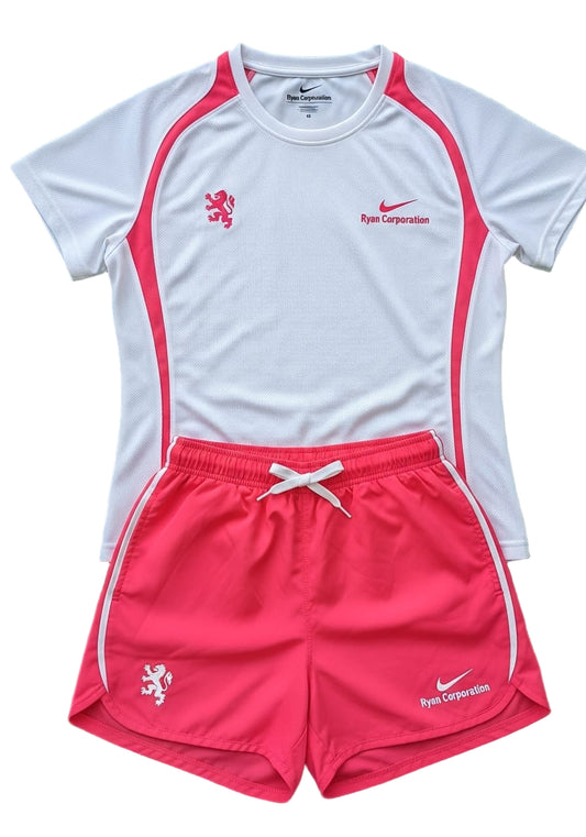 Ryan Corporation Women's Sportswear Set White & Neon Pink