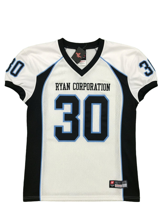 White Mesh Football Jersey  "RYAN CORPORATION 30" Game Edition