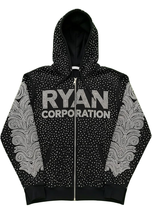 Ryan Corporation Black Rhinestone Hoodie