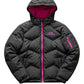 Black Puffer Jacket with Fuchsia Lining
