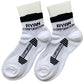 White Ankle Socks with Barbell Graphic