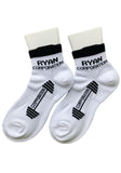 White Ankle Socks with Barbell Graphic