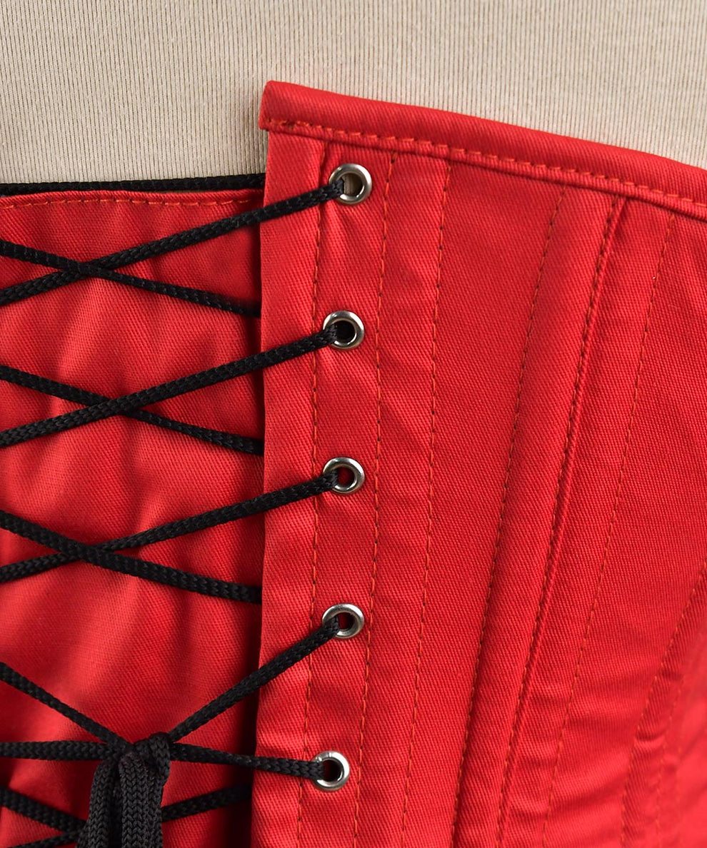 Steel Boned Cotton Corset  Handmade Waist Shaper for Women